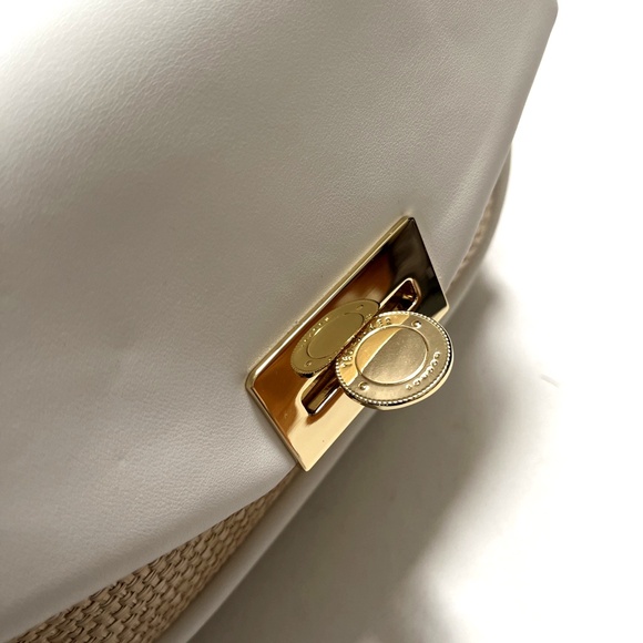 NWT TED BAKER Sadie May Flap CrossBody Bag Straw White Classic Summer Woven - Picture 9 of 12